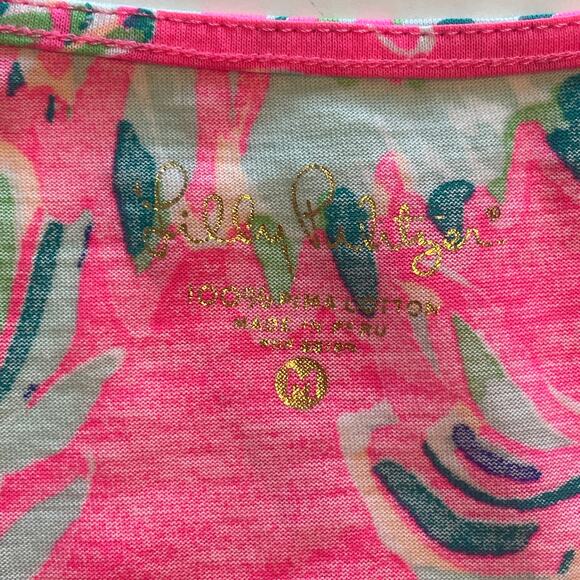 Lilly Pulitzer Monterey Tank Womens Medium Pink Dragonfruit Toucan Can Top - Picture 7 of 8